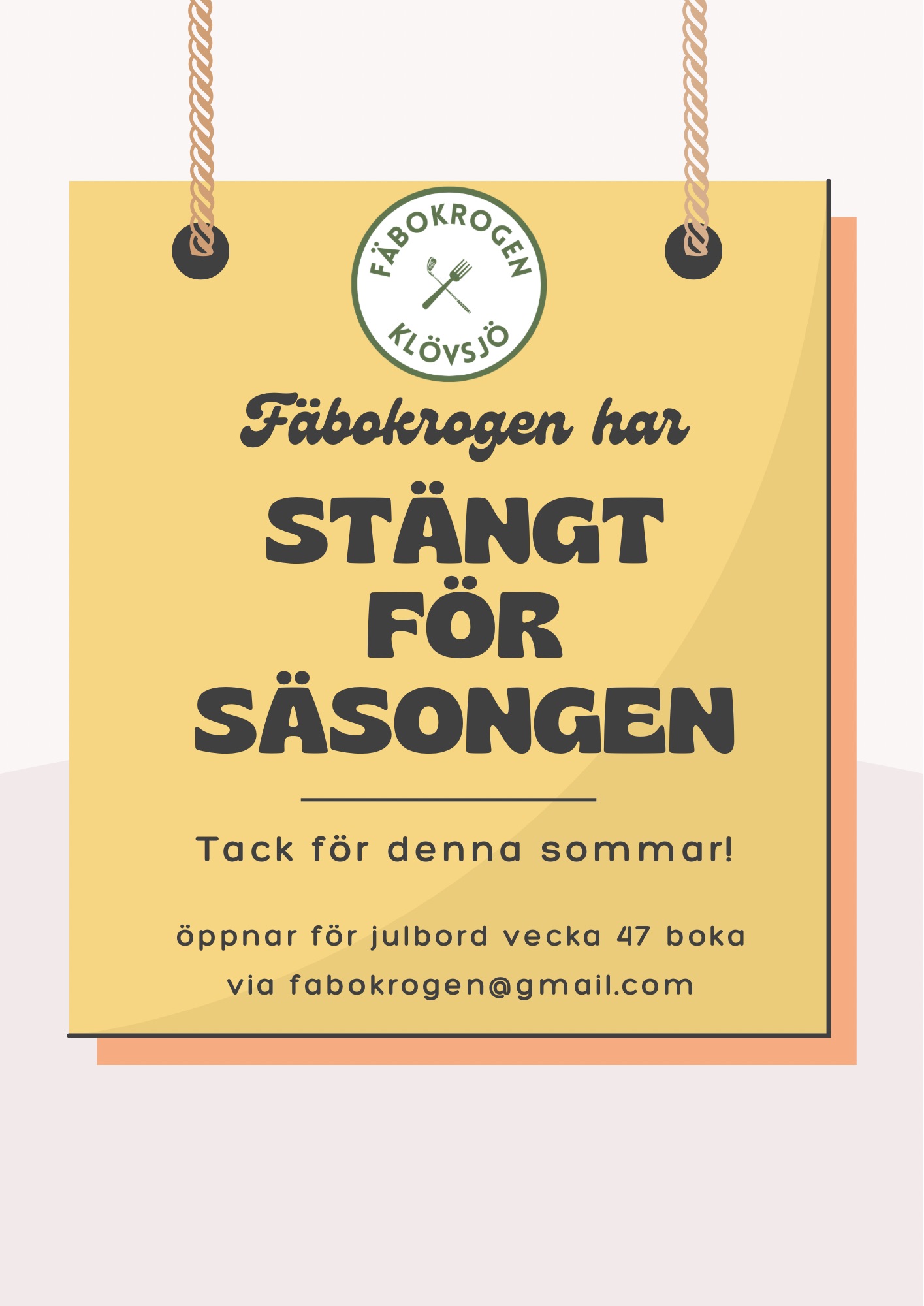 Beige Yellow Simple Sorry We Are Closed Poster